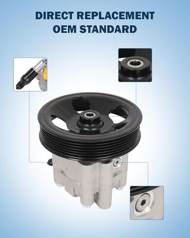 ECCPP Power Steering Pump ملاءمة لـ Infiniti QX56 2004 2005 2006 2007 2008 2009 2010 2011 5.6L 5552CC V8 GAS DOHC بشكل طبيعي استبدال #21-5366 in Kuwait