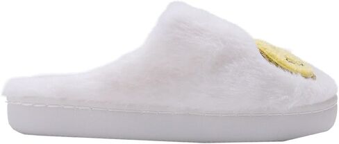 kensie Girls' Faux Fur Slippers – Cozy Slip-On House Slippers with Cute Patches, Soft Plush Indoor Shoes for Little Kid/Big Kid in Saudi Arabia
