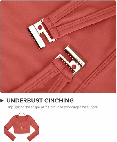 BRXL Long Sleeve Halter Tee for Women with Thumb Hole Cropped Tops Slim Fit Athletic Pilates Workout Gym Shirts in Saudi Arabia