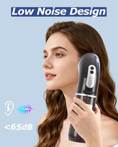 نظافة الأذن الكهربائية التي تمت ترقيتها ، وإزالة شمع الأذن مع تصميم خزان المياه المزدوج 250 مل ، و 4 ضغوط ماء للتنظيف القوي ، و 8 سمات أذن ناعمة ، وشحن USB ، و IPX7 لاتخاذ شمع الأذن الآمن والفعال (الأسود) in Kuwait