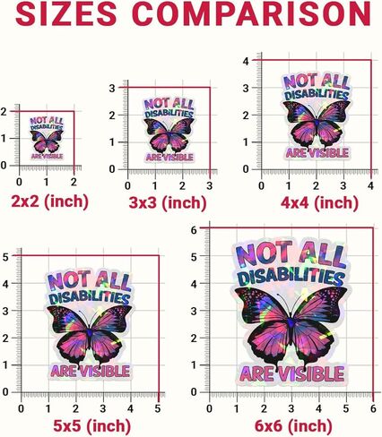 (3Pcs) Not All Disabilities are Visible Butterfly Sticker, Dysautonomia Awareness Vinyl Sticker, Invisible Illness Stickers, Mental Health Decal - Sticker for Laptop Water Bottle Phone Hard Hat 3" in Kuwait