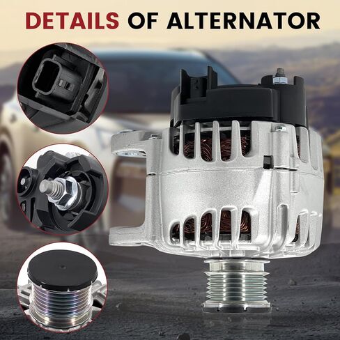 Alternator Compatible with 2008 2009 2010 Ford F250 F450 F350 F550 Super Duty V8 6.4L 12V 200A Replace# 90-29-5695, 11290, 210-0633, 210-0646, 94764, A-80391, 7C3T-10300-EE, 7C3Z-10346-EA in Kuwait