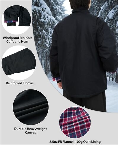 BOCOMAL FR Jackets Insulated Coat CAT4 Fire Resistant Duck Canvas Winter Outwear Light Water Repellent and Oil Resistant in Saudi Arabia