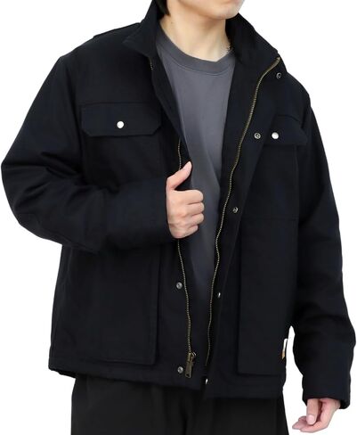 BOCOMAL FR Jackets Insulated Coat CAT4 Fire Resistant Duck Canvas Winter Outwear Light Water Repellent and Oil Resistant in Saudi Arabia