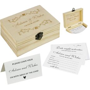 شارك بطاقات ذاكرة مع مربع خشبي - 50 PCS Memorial Cards for Funeral ، والاحتفال بالحياة ، وحفل الزفاف ، والتخرج - دفتر الضيوف البديل المتذوق وديكور الأحداث in Kuwait