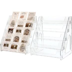 موقف عرض البطاقة ، رف أكريليك 5 مستويات من أجل تحية البطاقة المتدرجة للرياضة ، بطاقة بريدية ، ملصقات ، صور ، صور ، بطاقات كرة سلة للبيسبول كرة القدم ، رف عرض أعلى طاولة لألواح PSA (حزمة واحدة) in Kuwait