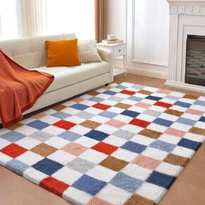 Andency 5 × 7 قدمًا سجادة أبيض وأسود لغرفة المعيشة كلاسيكية متدفقات أشعث سجادة غير انزلاقية غير ناعمة ناعمة رقيقة من السجاد غامض غرفة نوم أطفال غرفة طفل رضيع ، ديكور منزل لطيف. in Kuwait