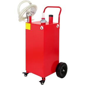 30 Gallon Fuel Caddy Portable Gas Storage Tank with 4 Wheels, Manual Transfer Pump for Boat ATV Car UTV Black in Kuwait