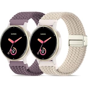 20 مم مضفر مغناطيسي متوافق مع Garmin Vivoactive 5 نطاقات ساعة/حيوية 6/3/3 موسيقى ، حزام معصم نايلون نايلون نايلون لور لوكس SQ 2/Venu 2 Plus & Forerunner 55/165/245/645 in Kuwait