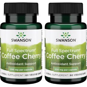Swanson Full-Spectrum Coffee Cherry - Herbal Supplement Promoting Immune System Support & Delivering Essential Phytonutrients - Natural Overall Wellness Support - (60 Veggie Capsules, 200mg Each) in Saudi Arabia