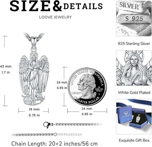 S925 Sterling Silver Miraculous Medal Necklace for Women Men Catholic Virgin Mary Charm Pendant Necklace Blessed Mother Pendant Christian Jewelry in Saudi Arabia