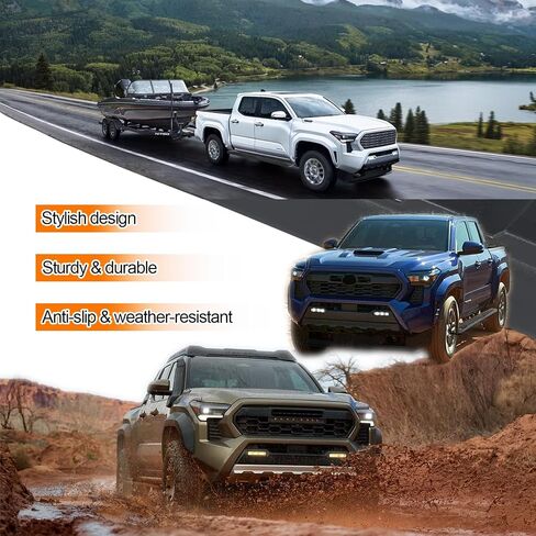 6 inches Crew Max Cab Running Boards for 2022-2025 Tundra - Mirror Stainless Steel Side Steps Rails Nerf Bars 4 Full Size Doors Only in Kuwait