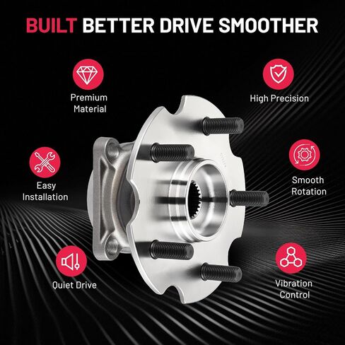 BDFHYK 512188 2PCS Rear Wheel Bearing and Hub Assembly 5 Lugs Compatible with Acura TL 2004-2008, Compatible with Honda Accord 2006-2007 in Saudi Arabia