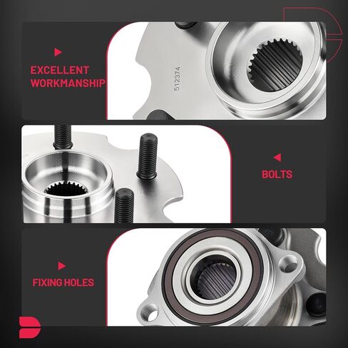 BDFHYK 512188 2PCS Rear Wheel Bearing and Hub Assembly 5 Lugs Compatible with Acura TL 2004-2008, Compatible with Honda Accord 2006-2007 in Saudi Arabia