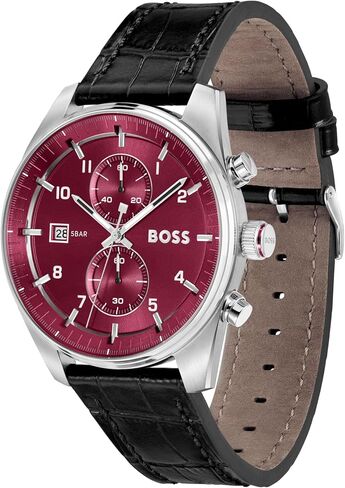 BOSS Skytraveller Men's 44mm Stainless Steel Chronograph Wristwatch - Water Resistant up to 5ATM/50 Meters, Sporty and Sophisticated in Saudi Arabia