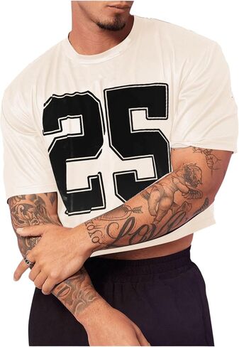 عدد رجال Milumia طباعة قمم قصيرة الأكمام قمم Crewneck in Kuwait