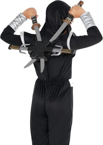 Morph Sleek Black Ninja Costume Accessories with Ninja Swords for Kids with Back Strap Kids Swords for Boys in Saudi Arabia