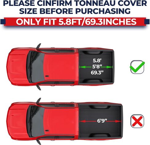 MOSTPLUS Truck Bed Tonneau Cover Compatible for 2014-2018 Chevrolet Chevy Silverado/GMC Sierra 1500 in Saudi Arabia