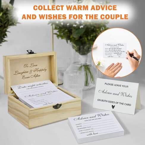 شارك بطاقات ذاكرة مع مربع خشبي - 50 PCS Memorial Cards for Funeral ، والاحتفال بالحياة ، وحفل الزفاف ، والتخرج - دفتر الضيوف البديل المتذوق وديكور الأحداث in Kuwait