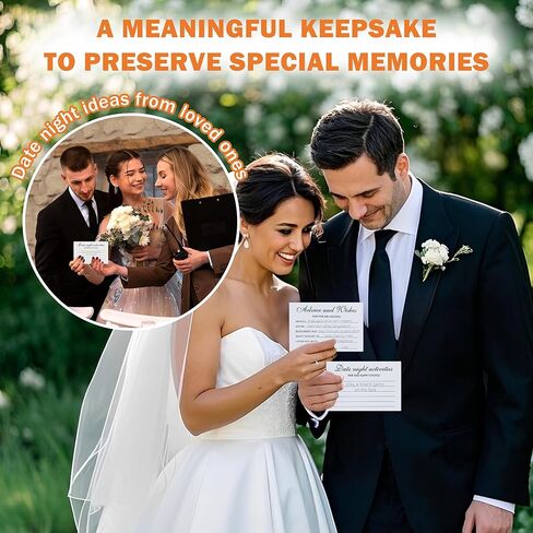 شارك بطاقات ذاكرة مع مربع خشبي - 50 PCS Memorial Cards for Funeral ، والاحتفال بالحياة ، وحفل الزفاف ، والتخرج - دفتر الضيوف البديل المتذوق وديكور الأحداث in Kuwait