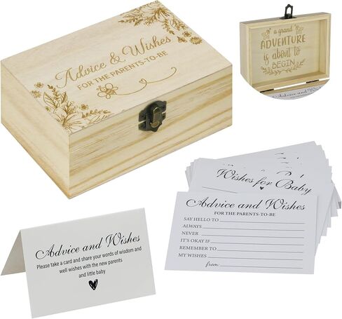 Share a Memory Cards Set with Wooden Box – 50 pcs Memorial Cards for Funeral, Celebration of Life, Wedding, Graduation – Guest Book Alternative Thoughtful Keepsake & Event Decor in Kuwait