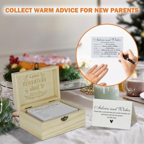 Share a Memory Cards Set with Wooden Box – 50 pcs Memorial Cards for Funeral, Celebration of Life, Wedding, Graduation – Guest Book Alternative Thoughtful Keepsake & Event Decor in Kuwait