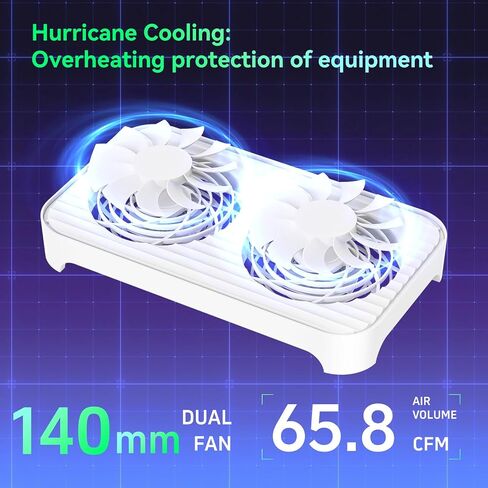 X4 Quiet USB Cooling Fan, High Speed Dual 140mm USB PC Fan with One-Touch Switch for Router, Laptop, Receiver, Amplifier, DVR, PlayStation, Xbox, Computer Cabinet Cooling in Saudi Arabia