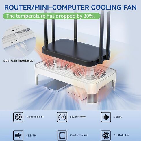 X4 Quiet USB Cooling Fan, High Speed Dual 140mm USB PC Fan with One-Touch Switch for Router, Laptop, Receiver, Amplifier, DVR, PlayStation, Xbox, Computer Cabinet Cooling in Saudi Arabia