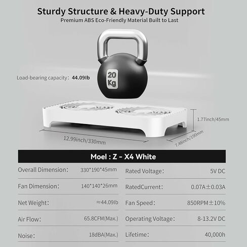 X4 Quiet USB Cooling Fan, High Speed Dual 140mm USB PC Fan with One-Touch Switch for Router, Laptop, Receiver, Amplifier, DVR, PlayStation, Xbox, Computer Cabinet Cooling in Saudi Arabia