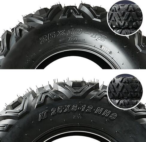 Set of 2 All-Terrain ATV UTV Tires 20x10-10 20x10x10 for Off-road, Trail, Mud, and Sand, 4-Ply, Tubeless in Kuwait