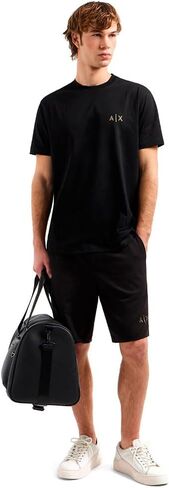 Armani Exchange Men's A|x Small Black and Gold T-Shirt in Saudi Arabia