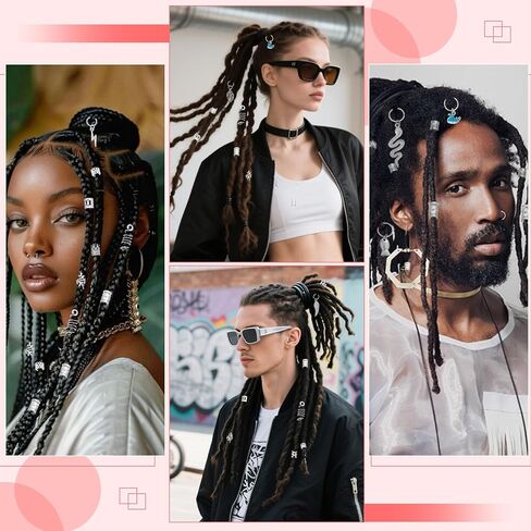 285PCS Gold Hair Jewelry for Braids, Gold Dreadlock Hair Accessories with Pendants Charms, Loc Jewelry for Hair Dreadlocks Rings Cuff Clips Charms for Braid Decoration in Kuwait