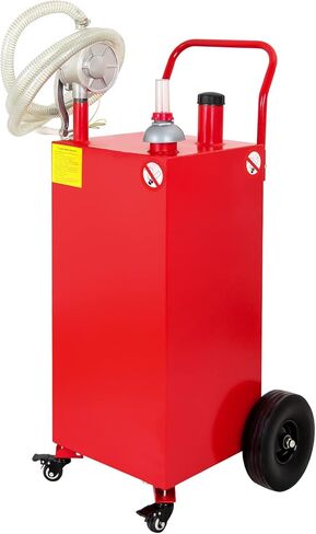 30 جالون خزان تخزين الغاز المحمول الوقود مع 4 عجلات ، مضخة نقل يدوي للقارب ATV Car UTV أسود in Kuwait