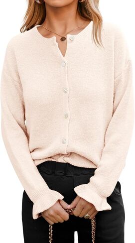 Saodimallsu Womens Cardigan Sensters Button Down Knit 2025 Fall Shuffle Sleeve Sweater Open Outdery Outwear in Saudi Arabia