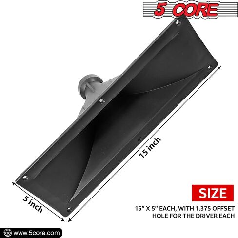 5 CORE 4x10 Rectangle Plastic Screw-On Horn 4Pcs for Assorted Speaker Cabinets 34mm Throat - HISE 4X10 4Pcs in Saudi Arabia