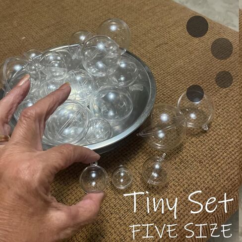 50pcs Clear Plastic Fillable Ornaments,Transparent DIY Craft Ball,Clear DIY Christmas Ornament 4 Different Sizes for Wedding,Party,Home Decor in Kuwait