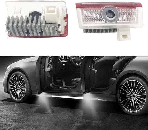 2PC باب السيارة LED LED LIDO LIGHTOR ، WELLIS LAMP SHADOW LAMP ، Automotive Step Light متوافق مع 2014-2020 C W205 A W176 B E W212 W213 ML W166 GLA GLB GLC GLS. (W205) in Saudi Arabia