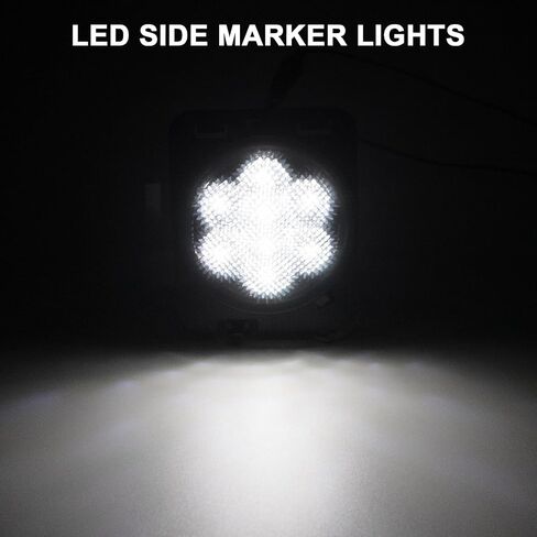 Front Side Marker Lights Compatible with Wrangler JL JLU 2018-2024 & For Gladiator JT 2020-2023, Amber Yellow Light Side Full LED (Smoked Lens) in Saudi Arabia
