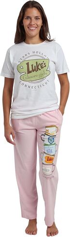 Bioworld Gilmore Girls Coffee Cups Women's Pink Sleep Pajama Pants in Saudi Arabia
