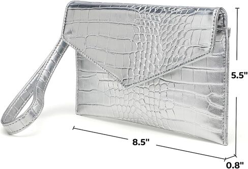 Small Gold Clutch Purse for Women, Metallic Envelope Handbag Evening Bag with Wristlet Strap in Kuwait