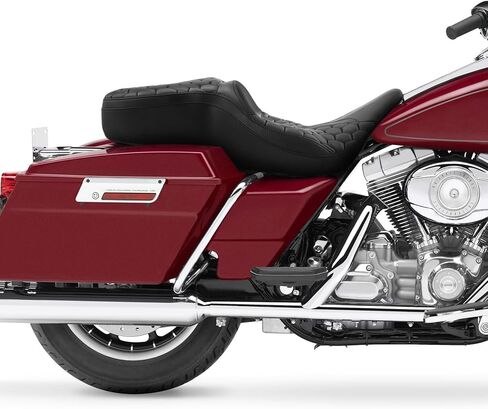 TCT-MOTORPARTS Black Blue Driver Passenger SEAT 2-UP FIT لـ HARLEY ELECTRA GLIDE ULTRA CLASSIC Standard FLHTC 1997-2007 in Saudi Arabia