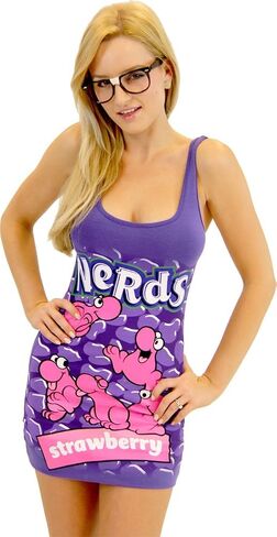 TV Store Women's/Junior's Nerds 1980s Candy Halloween Tunic Costume Dress (With Glasses) in Saudi Arabia