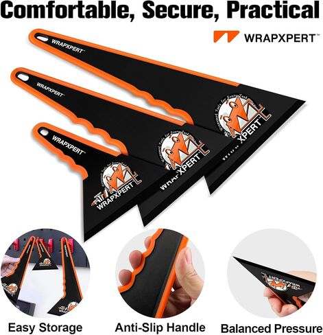 Wrapxpert Window Tint Tint Squeegee ، Triangle Contour Tint Squeegee ، أداة مكشطة طويلة المقبض لتلوين النافذة ، لف فينيل ، تحميل فيلم نافذة تلقائي للسرعة ، طقم لون النوافذ ، كبيرة in Saudi Arabia