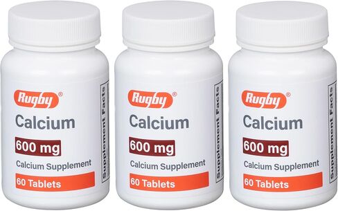 Rugby 600 mg Calcium Tablets - Calcium Supplement - 60 Count (1 Pack) in Saudi Arabia