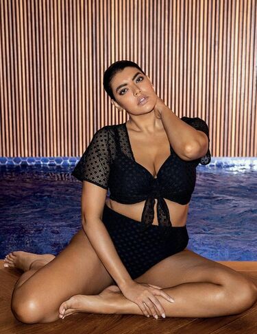 Elomi Bazaruto Mid Rise Swim Brief (ES800672),UK 24,Black in Saudi Arabia