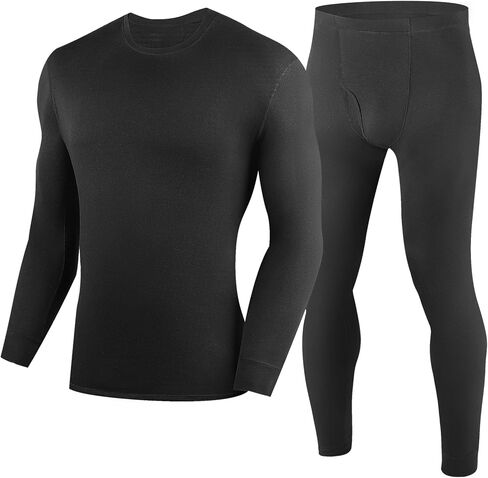 100% Merino Wool Base Layer Mens, Soft Thermals Underwear, Top and Bottom Set，Warm Long Johns Sets for Winter (S-2XL) in Saudi Arabia