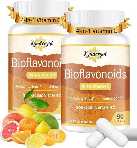 ملحق Bioflavonoid 1100mg مع مكملات فيتامين C 1000mg غير المستحضر ، وملحق نباتي ، خالي من الغلوتين-90 كبسولات الخضار in Kuwait