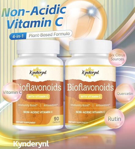 ملحق Bioflavonoid 1100mg مع مكملات فيتامين C 1000mg غير المستحضر ، وملحق نباتي ، خالي من الغلوتين-90 كبسولات الخضار in Kuwait
