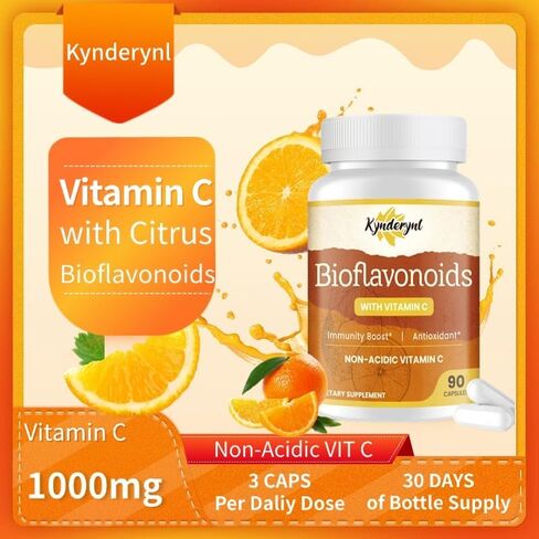 ملحق Bioflavonoid 1100mg مع مكملات فيتامين C 1000mg غير المستحضر ، وملحق نباتي ، خالي من الغلوتين-90 كبسولات الخضار in Saudi Arabia
