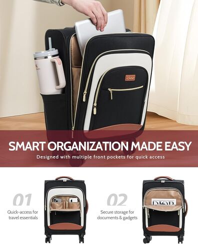 Carry On Underseat Multi-functional, 16-inch Underseater Lightweight Overnight Suitcase for Women in Kuwait